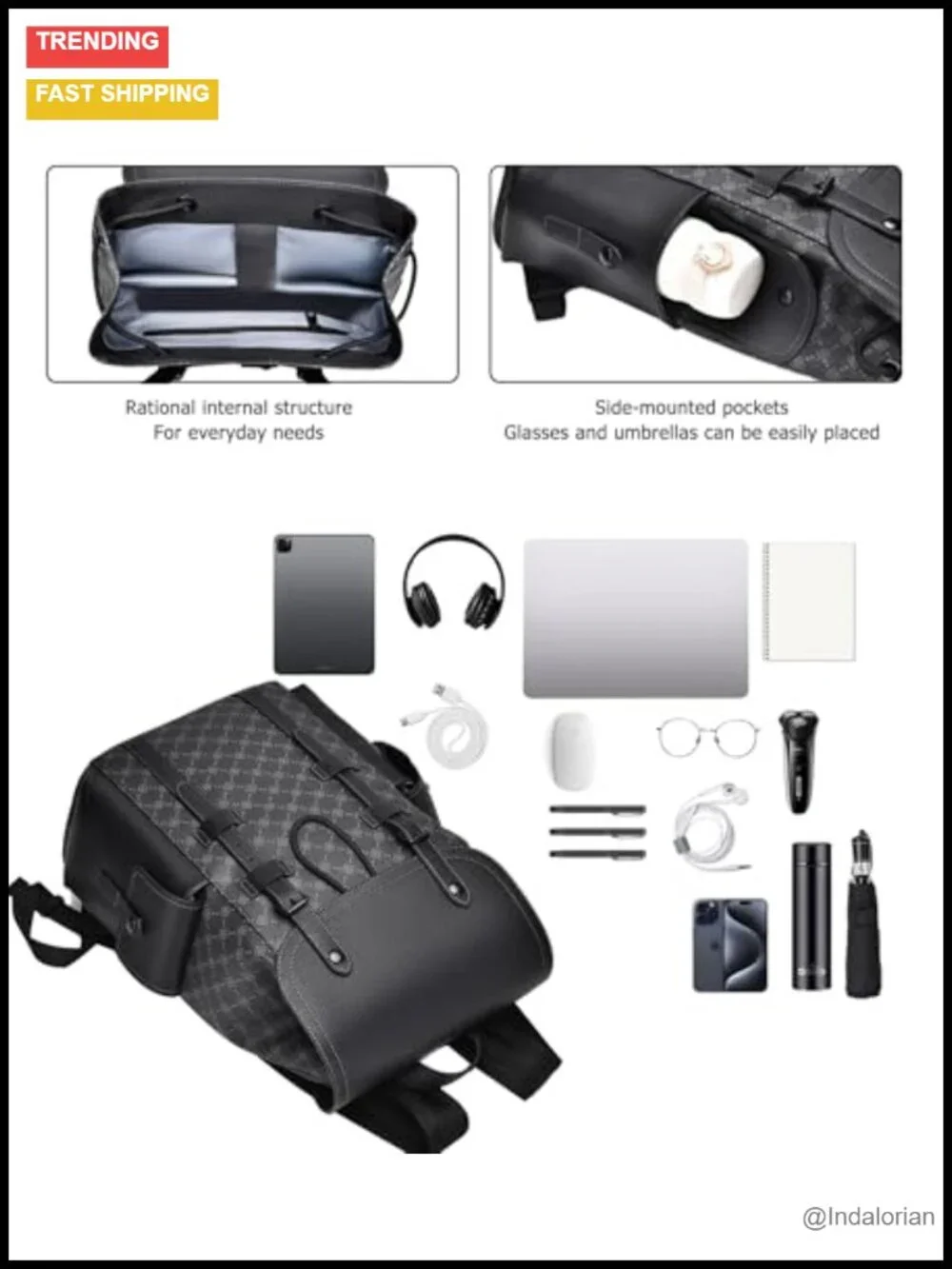 Waterproof Anti Theft Laptop Backpack for Men, 15.6in, Travel Business Bag